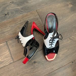 Tuxedo Style High Heel Pumps